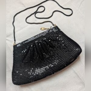 Black Metal Mesh Snake Chain Strap Shoulder Bag